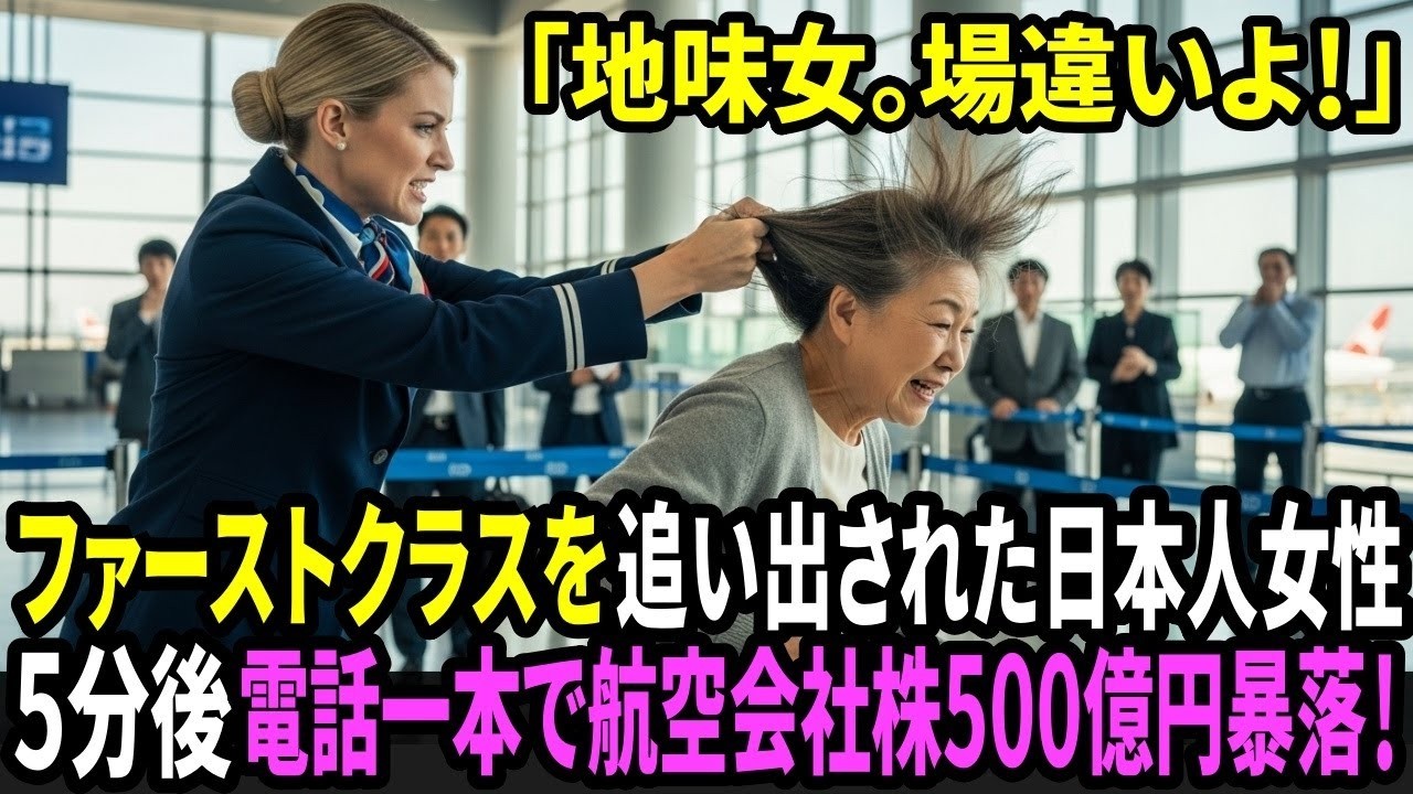 「地味女。場違いよ！」とファーストクラスを追い出された日本人女性→数時間後、たった一本の電話で航空会社が歴史的崩壊へ…！