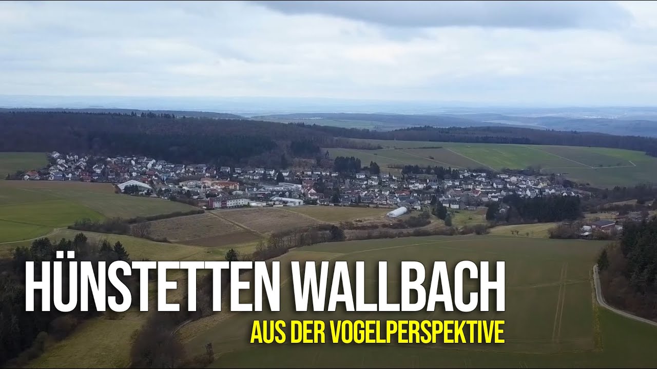 Hünstetten WALLBACH von oben - das gemütliche Dorf an der B417 im Taunus aus der Vogelperspektive