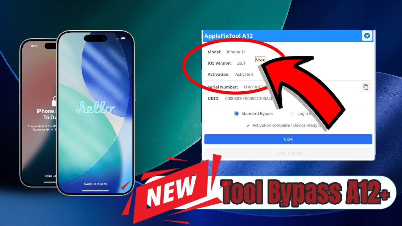 NEW Tool iOS 26.1 Bypass iCloud Lock All iPhone/iPad CPU A12+ 2026| iPhone Bypass A12+ iCloud Unlock