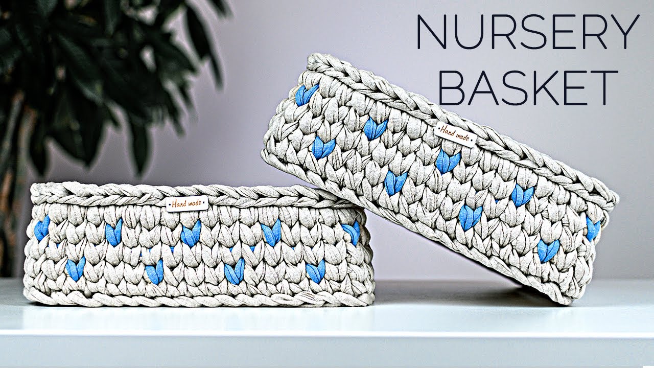 Crochet Nursery Wooden Based Basket