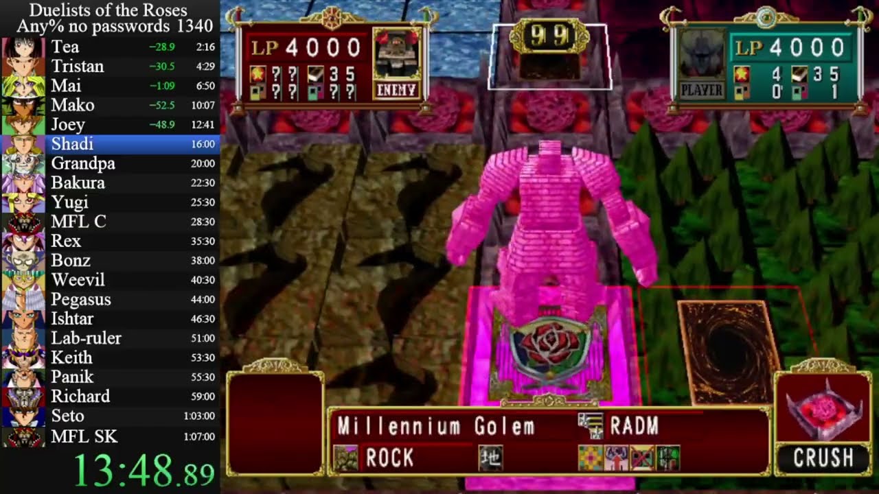 (WR) Yu-Gi-Oh! Duelists of the Roses No password any% Speedrun in 1:04:50 (with Commentary)
