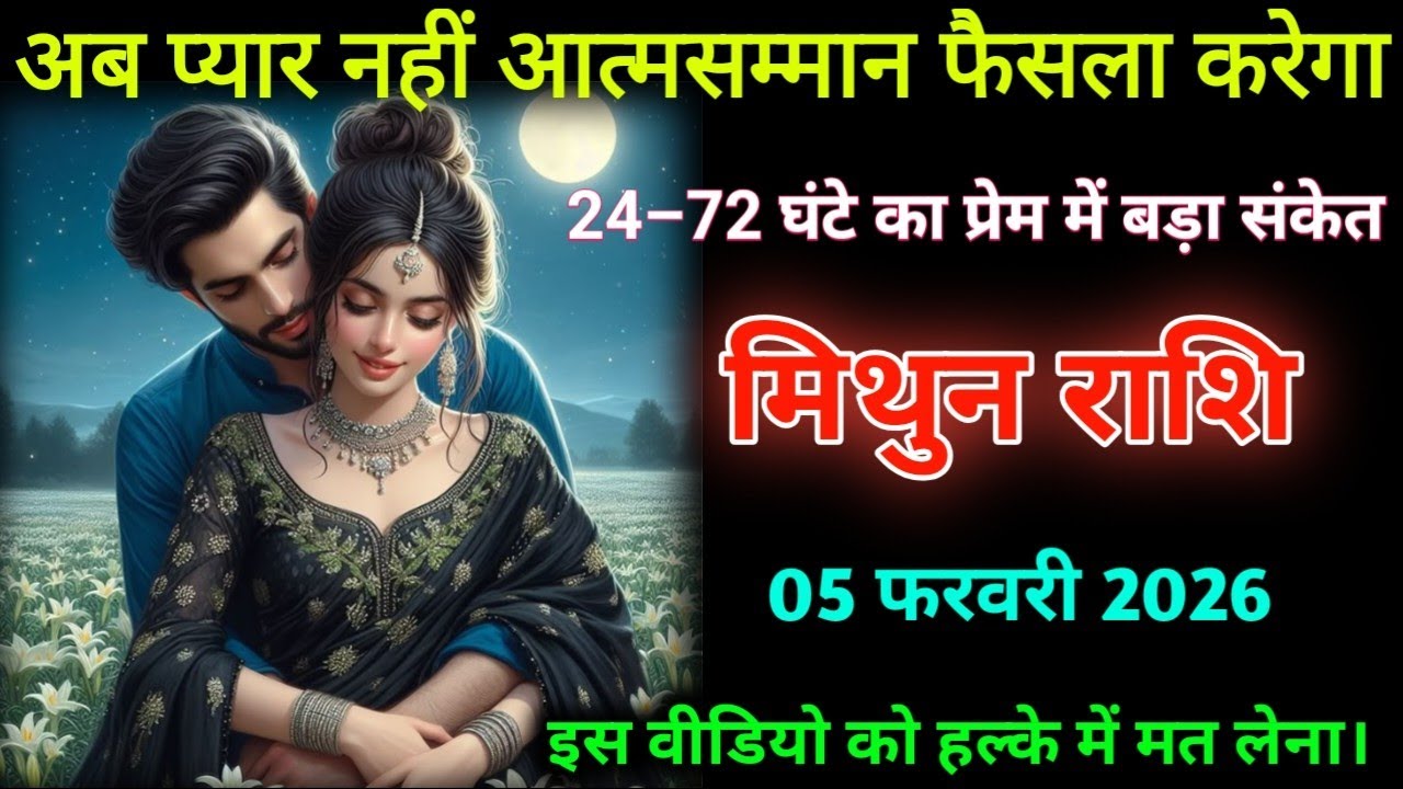 मिथुन राशि। 05 फरवरी 2026| अब प्यार नहीं आत्मसम्मान फैसला करेगा | Mithun Rashifal| 
