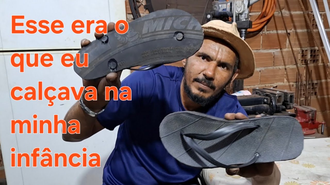 Chinelo feito de pneu velho sempre quis fazer mas nunca fiz!!!