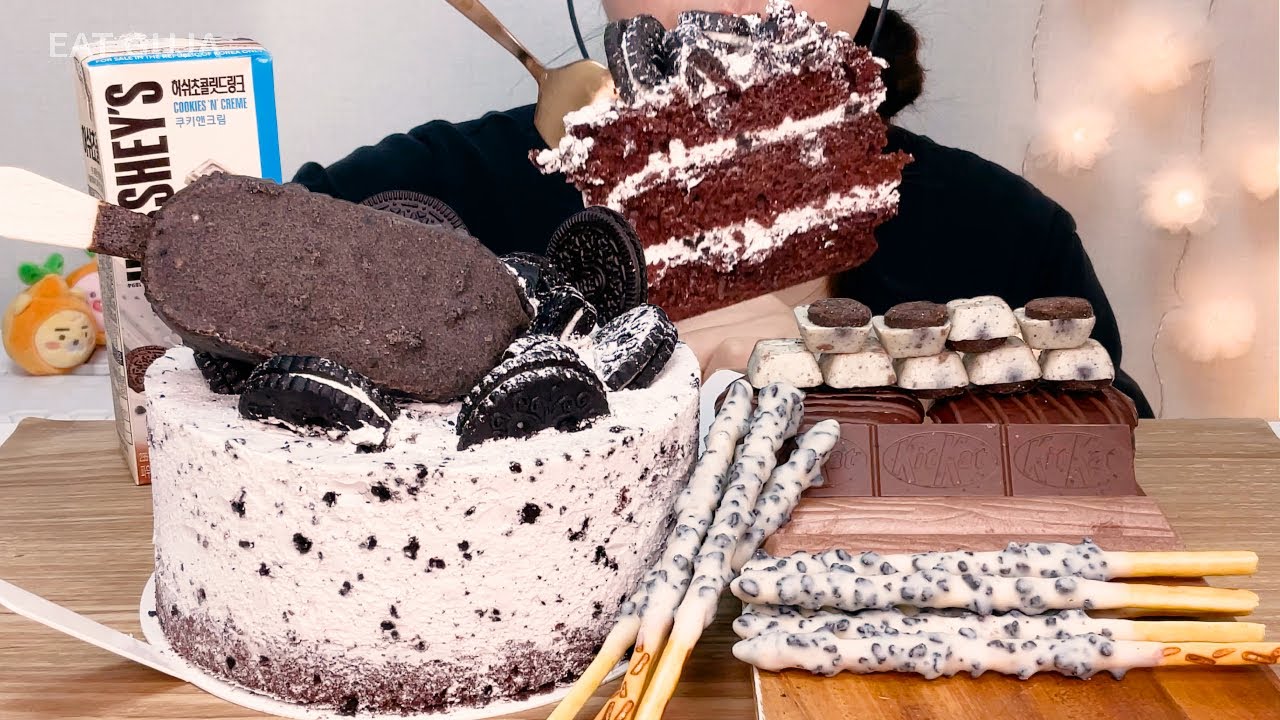 오레오 쿠키앤크림 케이크 과자 초코파이 디저트 먹방 🍪🍫OREO CAKE DESSERT MUKBANG オレオケーキデザート