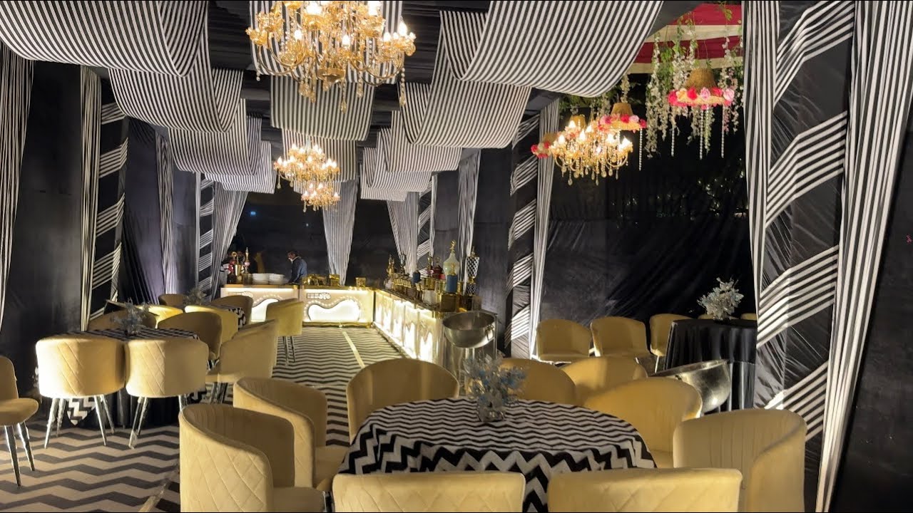 Royal White Black Golden Theme - Mehendi Ceremony - Phulwari’s Caterers & Decorators✨