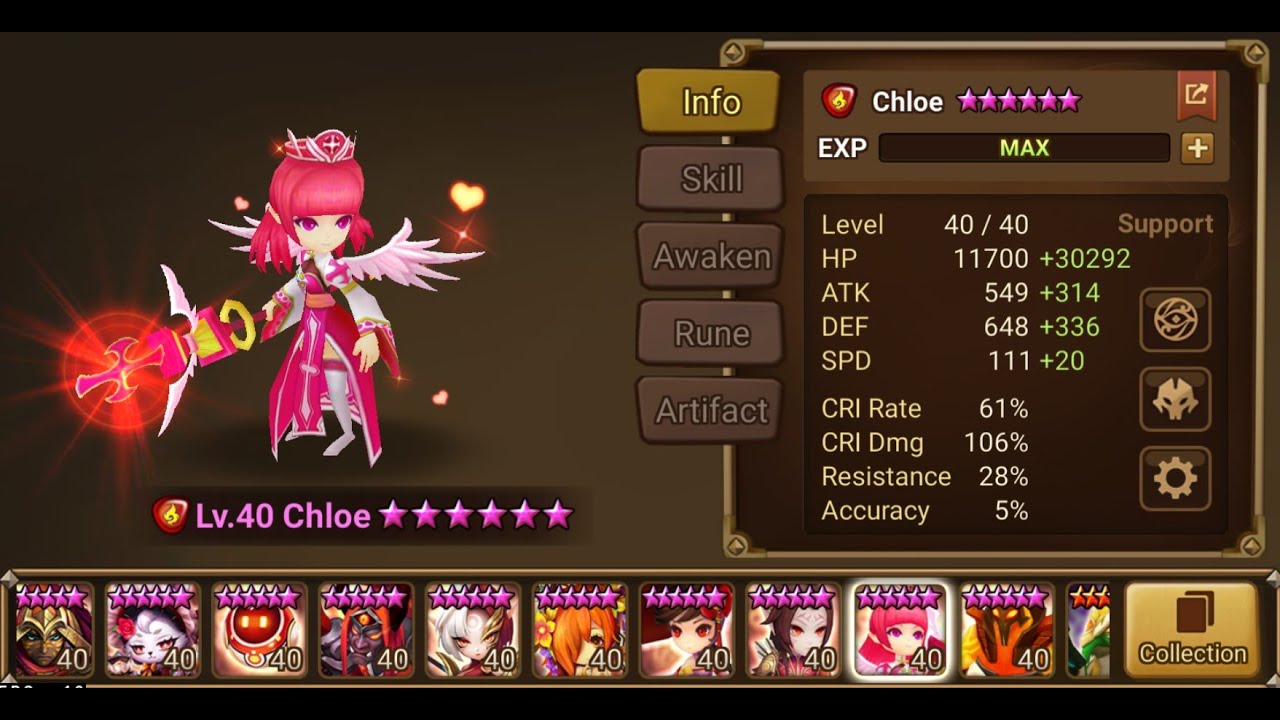 Summoners War CHLOE (40k HP build) -- Fire Epikon Priest