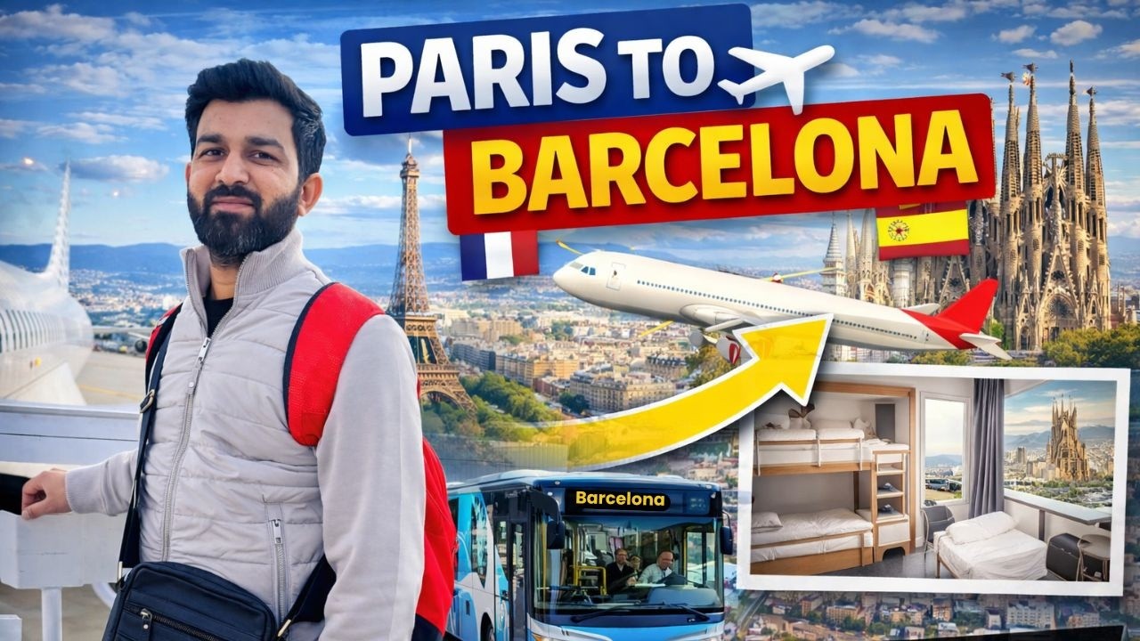 Paris to Barcelona ✈️ | 3 Day Trip, Hostel Room Tour & Airport Bus to City