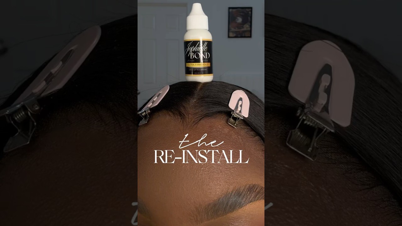 How to reinstall a wig 👩🏽&zwj;🎨💗 #wigreinstall #frontalinstall #meltedhairline #wiginstall
