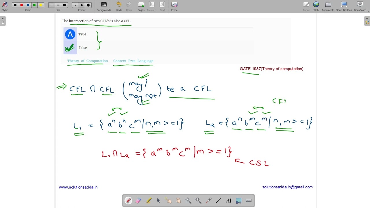 GATE 1987 | TOC | CONTEXT FREE LANGUAGE | GATE TEST SERIES | SOLUTIONS ADDA | EXPLAINED BY VIVEK