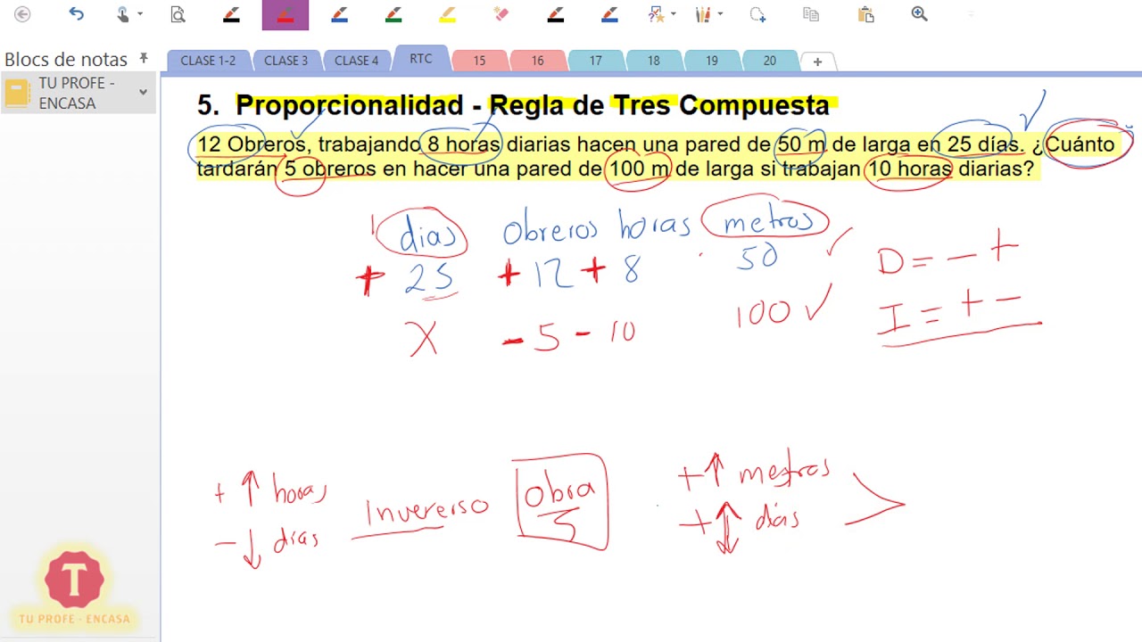 Regla de Tres compuesta , Ejercicio Resuelto 5