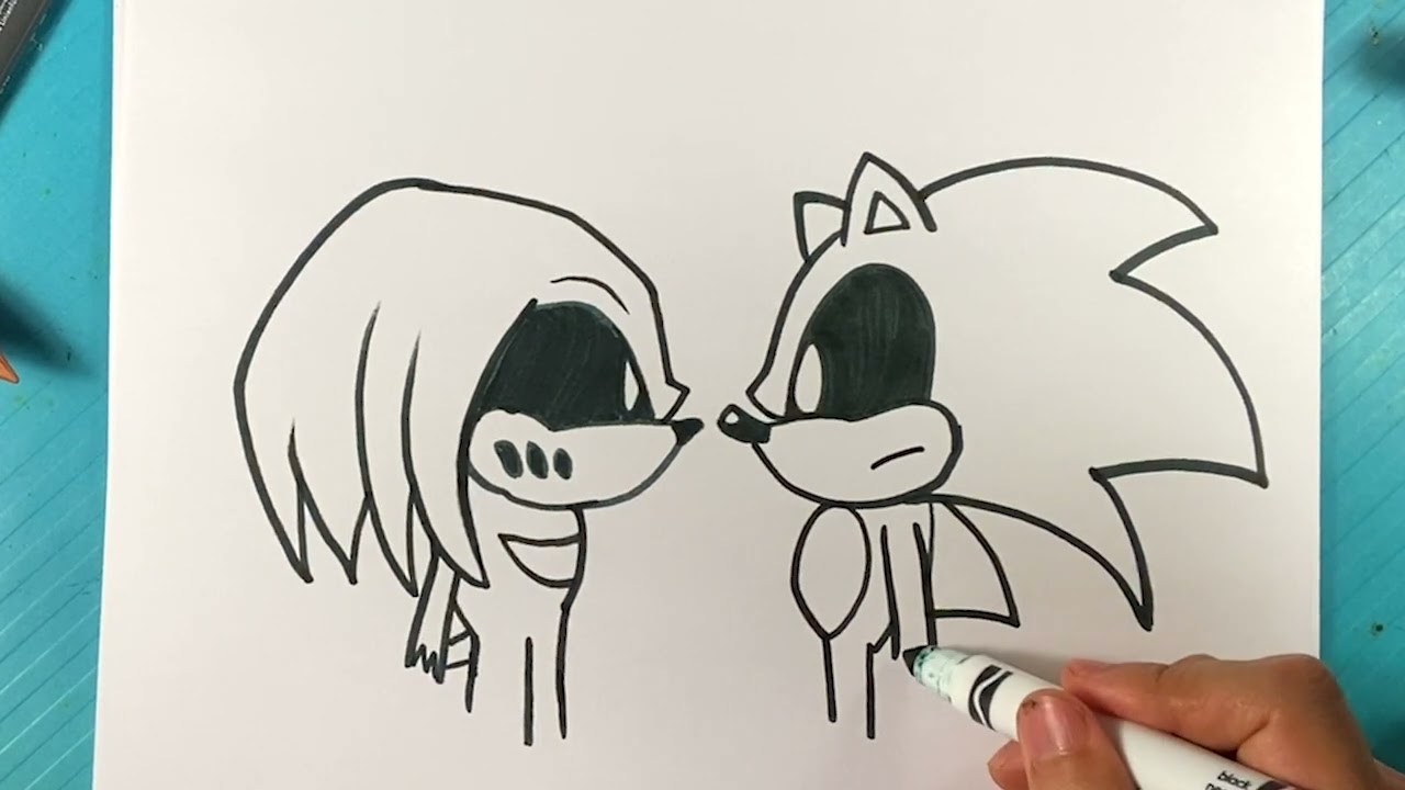 How to Draw SONIC.EXE vs KNUCKLES.EXE