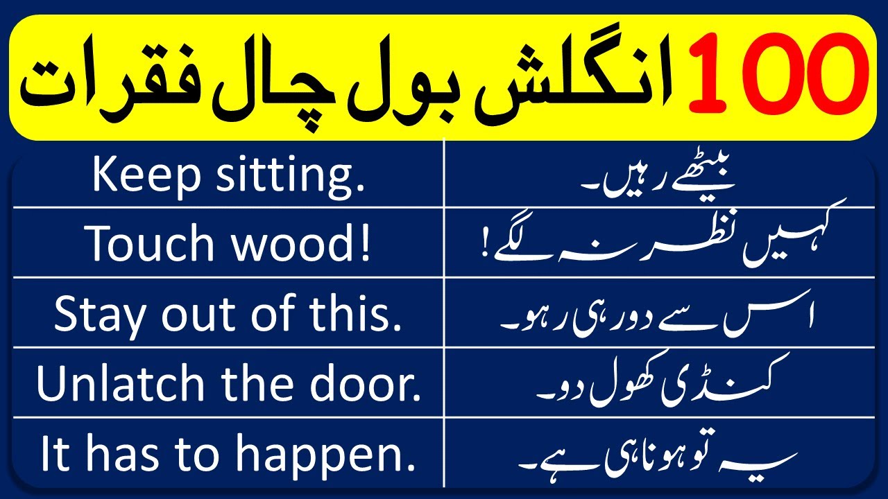 100 Daily Use English Speaking Sentences with Urdu Translation | @Grammareer