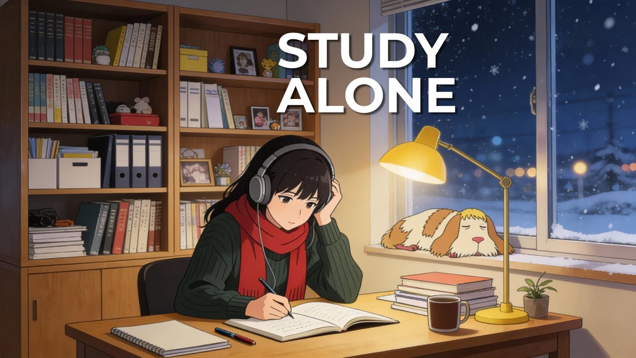 Study Alone at Night – Lofi Music to Stay Focused (3 Hours)