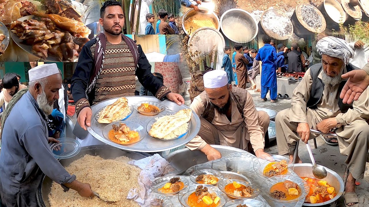 Kabuli Pulao recipe in Wedding Ceremony | Rush on Afghans wedding | Kurma | Afghanistan street food