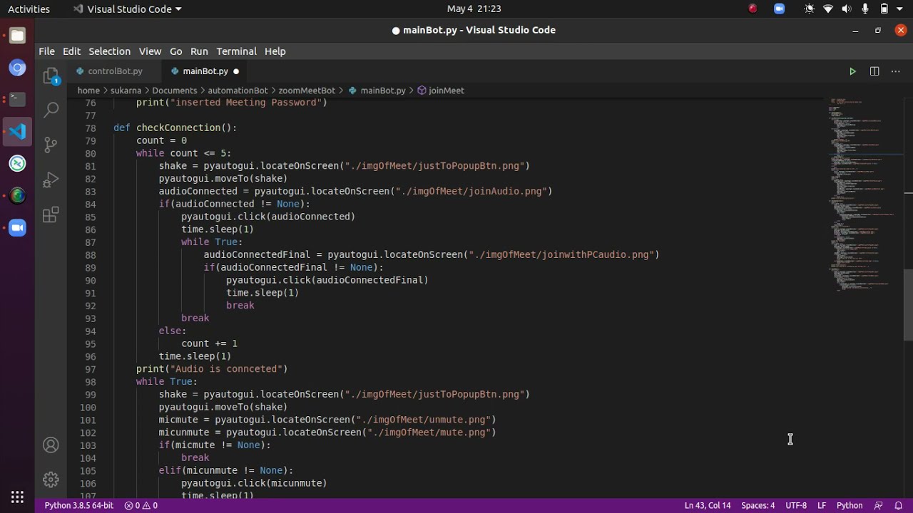 Zoom Bot using Python with PyAutoGui