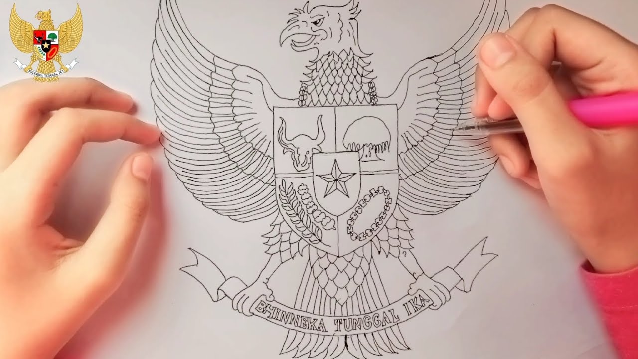 CARA MENGGAMBAR BURUNG GARUDA VERSI PELAN