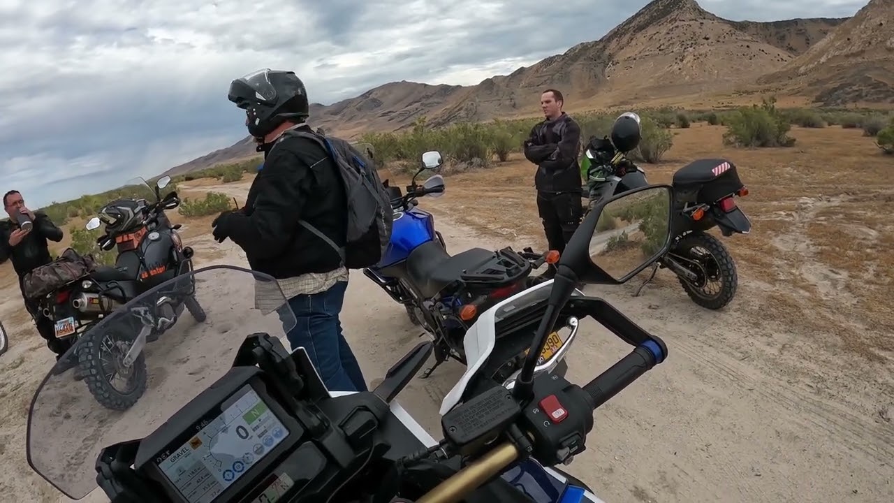Learning to ride a big adventure bike in the dirt and sand. Honda Africa Twin 1100.