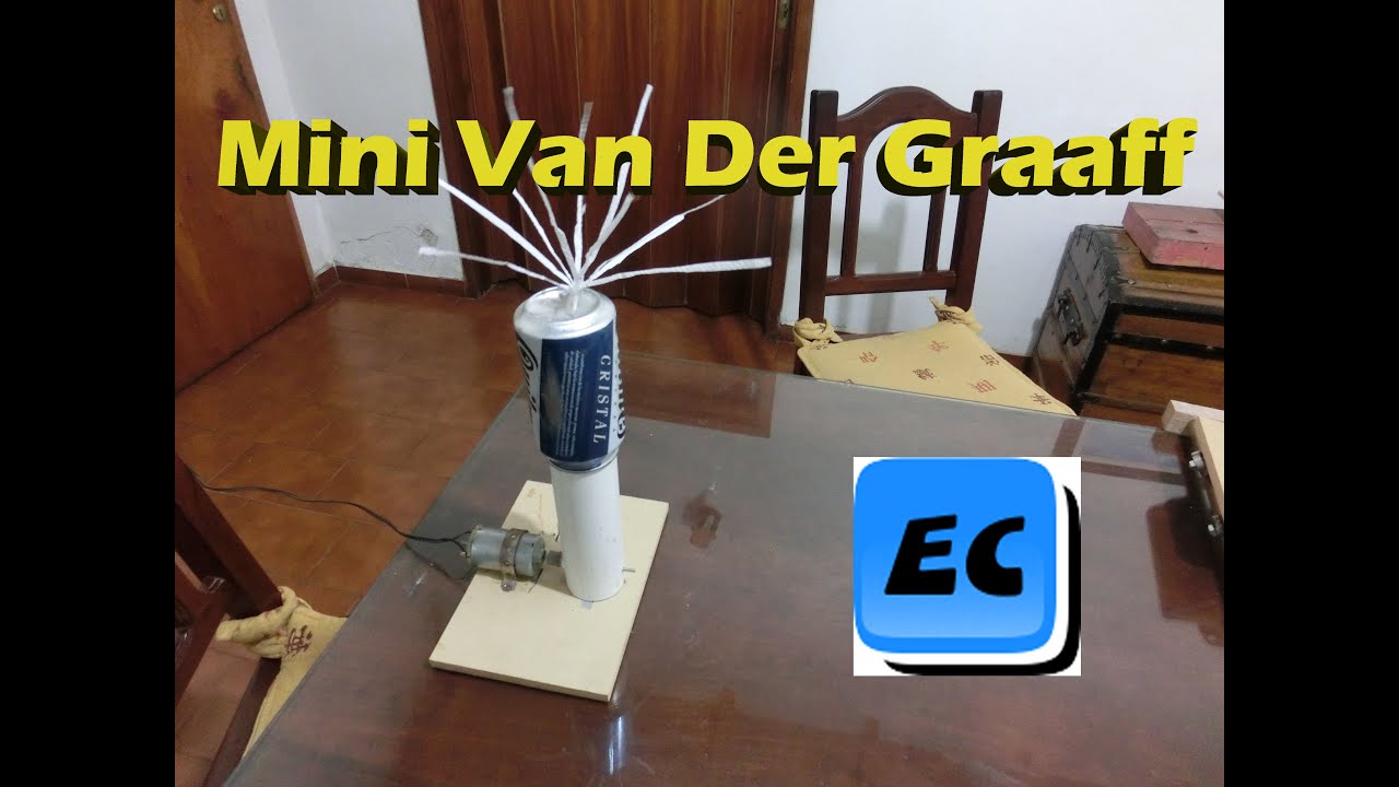 Mini Van Der Graaff con lata de refresco paso a paso