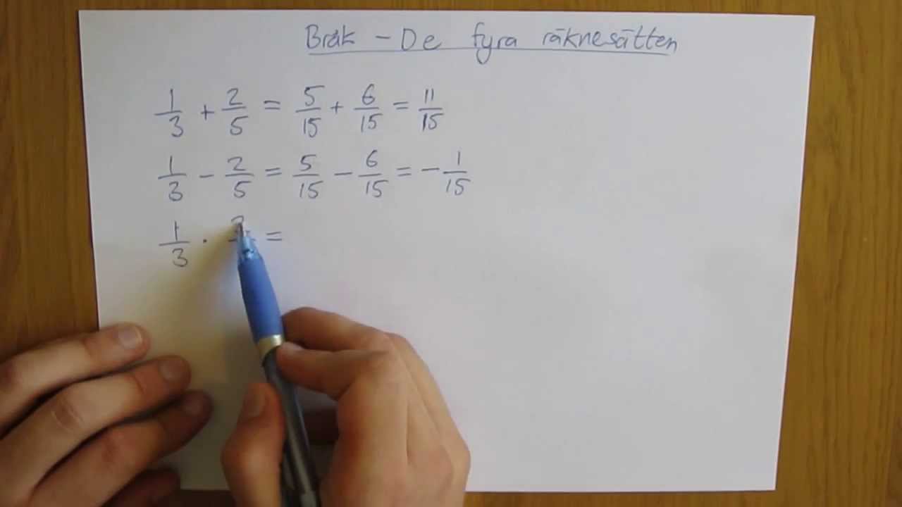 Bråk och de fyra räknesätten