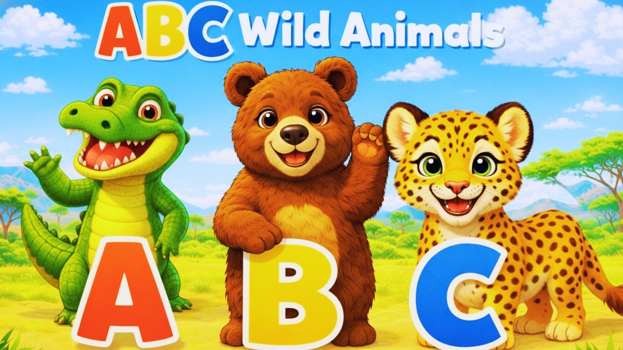 A to Z Wild Animals for Kids 🐾 | Learn Alphabet & Animal Names | Educational ABC Song