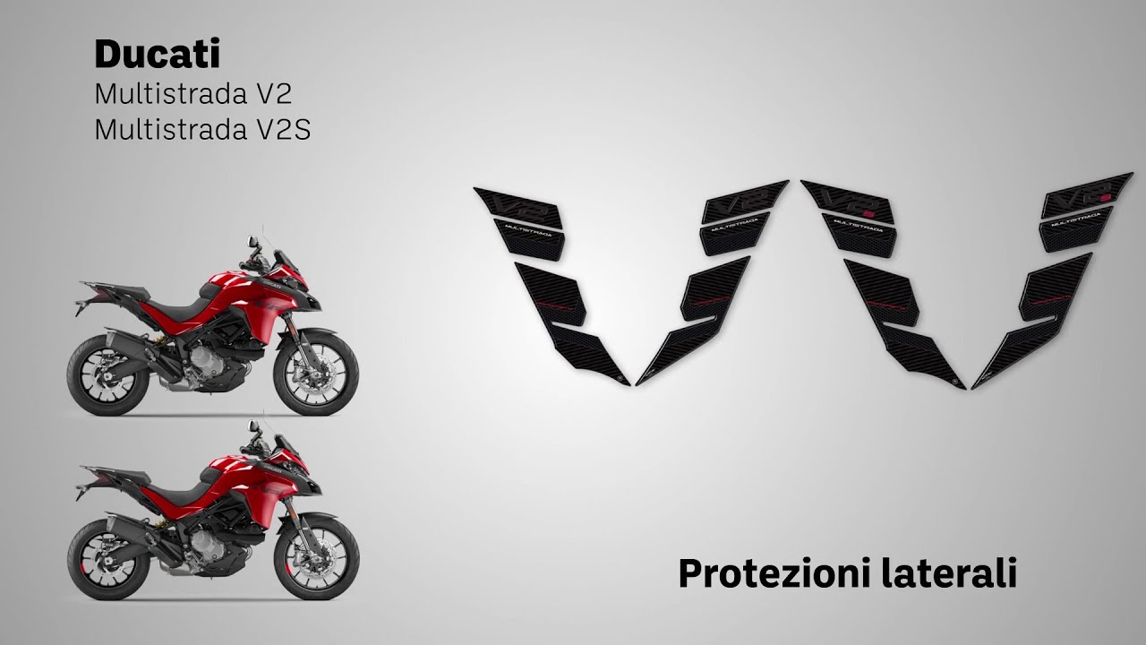LabelBike® ADESIVI 3D Protezioni laterali serbatoio compatibili con Moto Ducati Multistrada V2-V2S