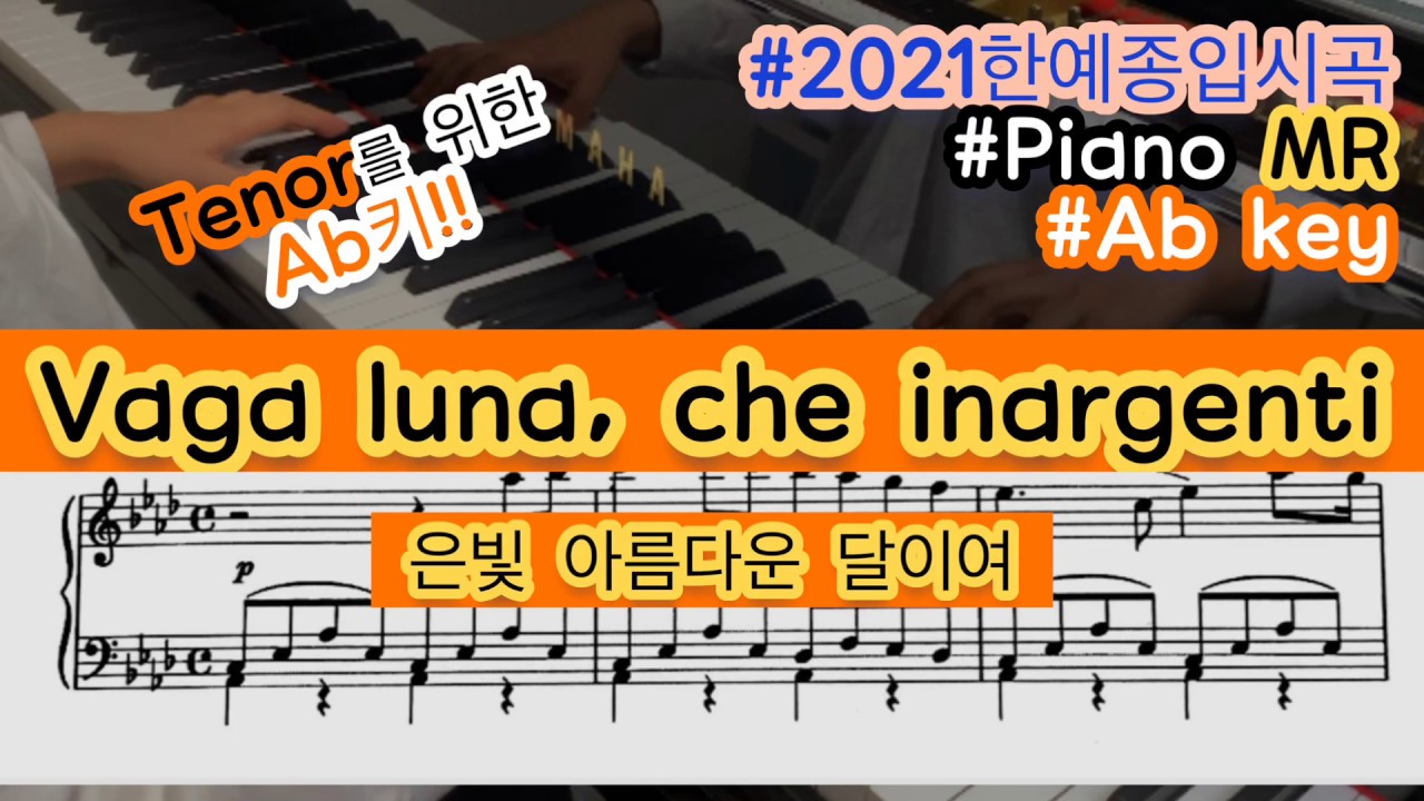 Tenor를 위한 Vaga luna, che inargenti Accompaniment (은빛 아름다운 달이여 반주)