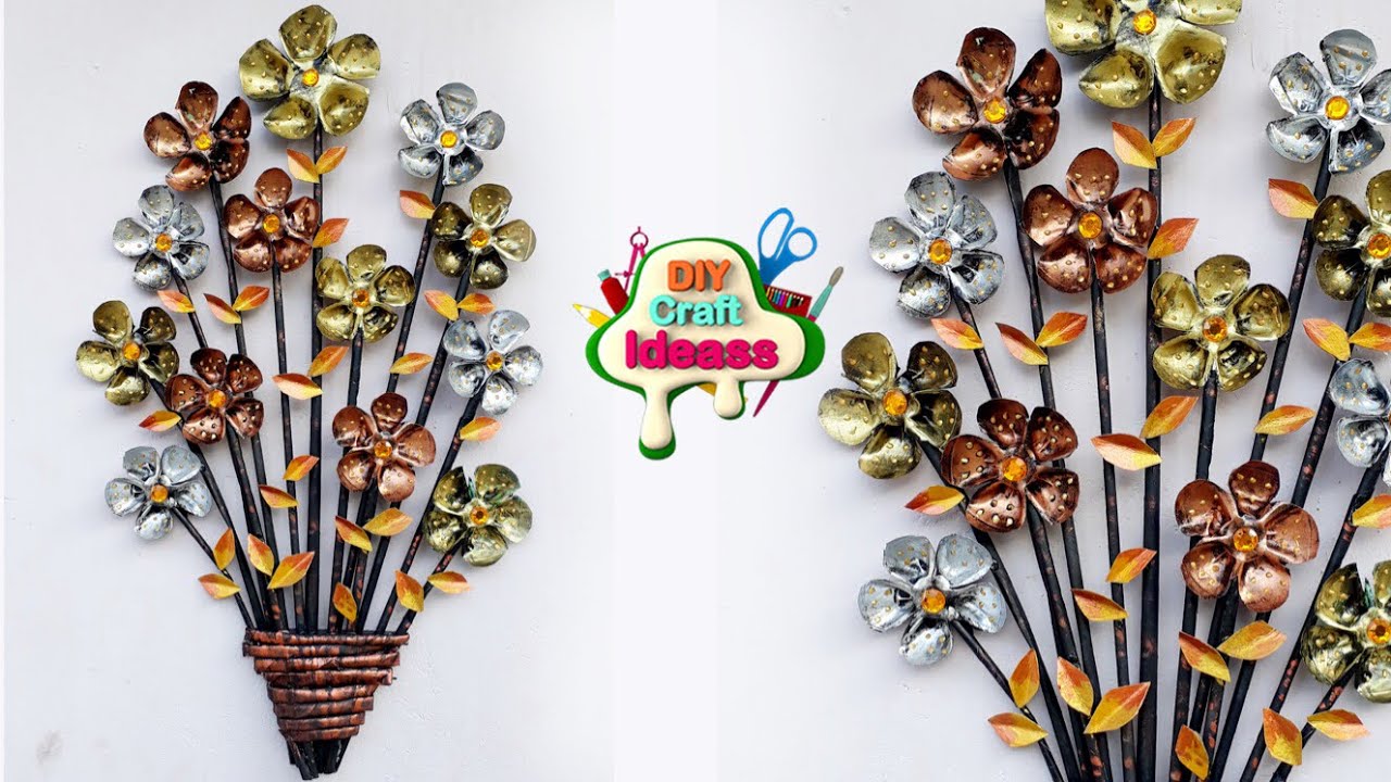 Empty Plastic Bottle Making Craft, Water Bottle Recycle Flower  Art Decoration Idea