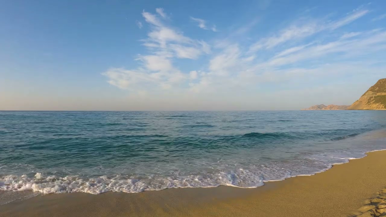 Plage de Lozari - Belgodère - Losari - Corse - Balagne - Ile-Rousse - Bruit des vagues - 4K