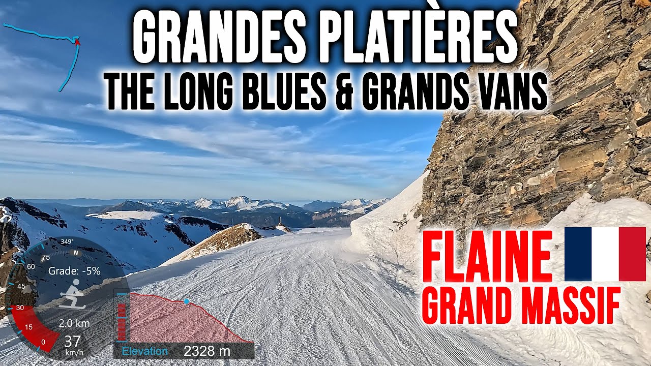 [4K] Skiing Flaine, The Long Blues From Grandes Platières, Grand Massif France, GoPro HERO13