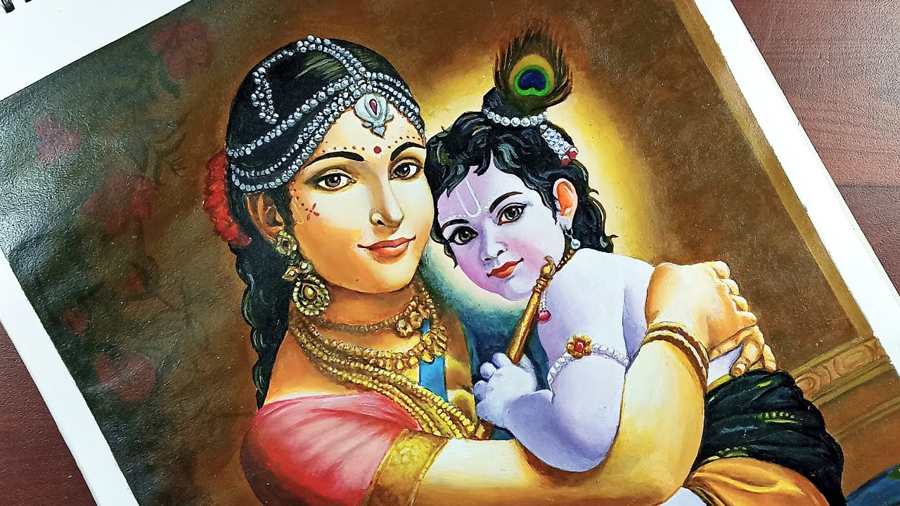 Yashoda Krishna Painting || Acrylic Colour || JANMASHTAMI Special.