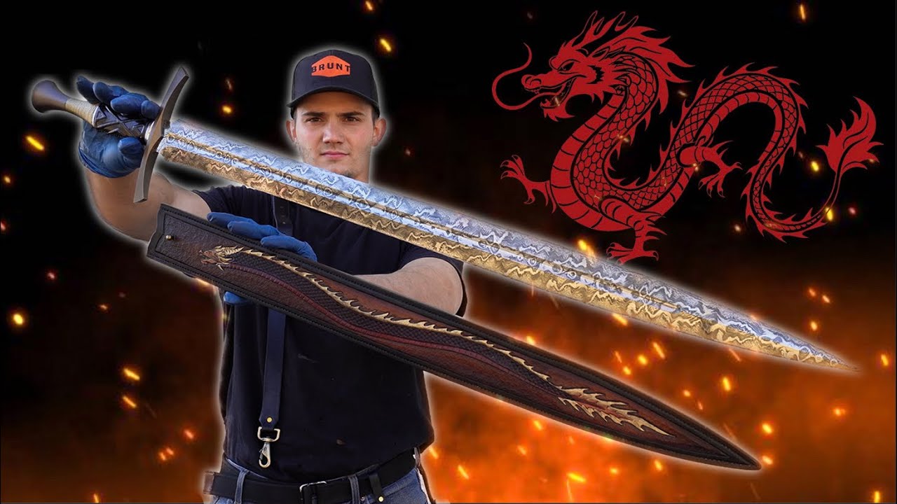 Making a Damascus Leaf-Bladed Longsword: Dragon’s Flame