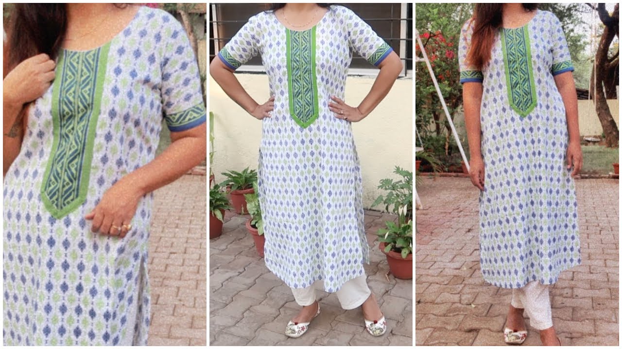 A Line Kurti easy cutting and stitching | Stylish Branded looking kurta at home