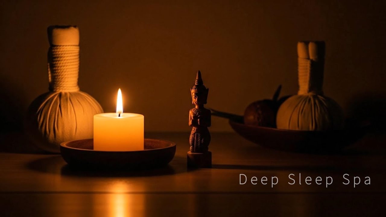 Deep Sleep Spa 🌙 Warm Amber Night  Slow Relaxing Music for Calm Sleeping 3hours