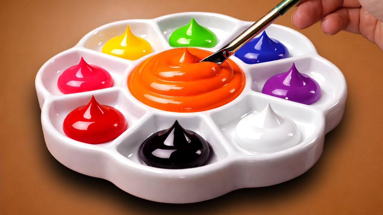 How to 8 Colors Recipes made from Orange VS Primary Color | Satisfying Color Mixing 