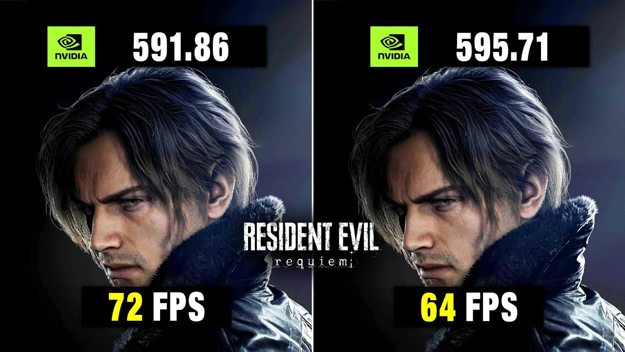 RTX 5060 Resident Evil Requiem – New Driver 595.71 vs Old Driver FPS Test