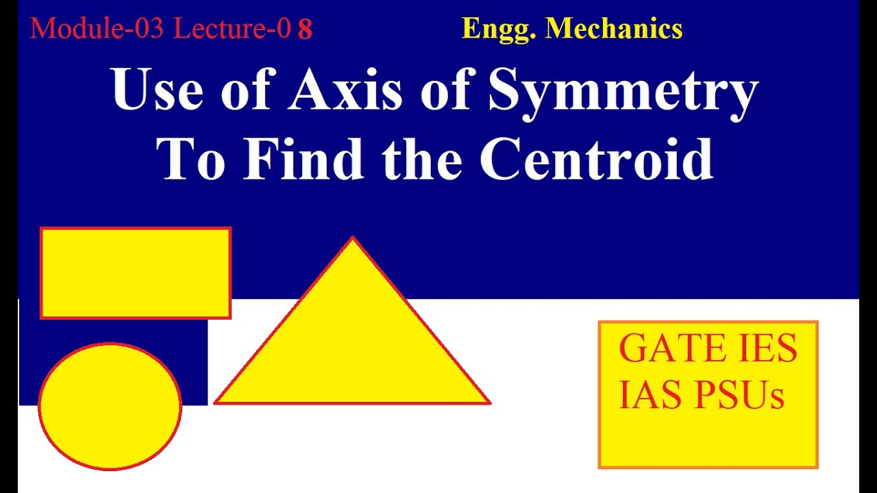 Use of axis of symmetry to find centroid | Engineering Mechanics | M03 L08 | Mechtube India