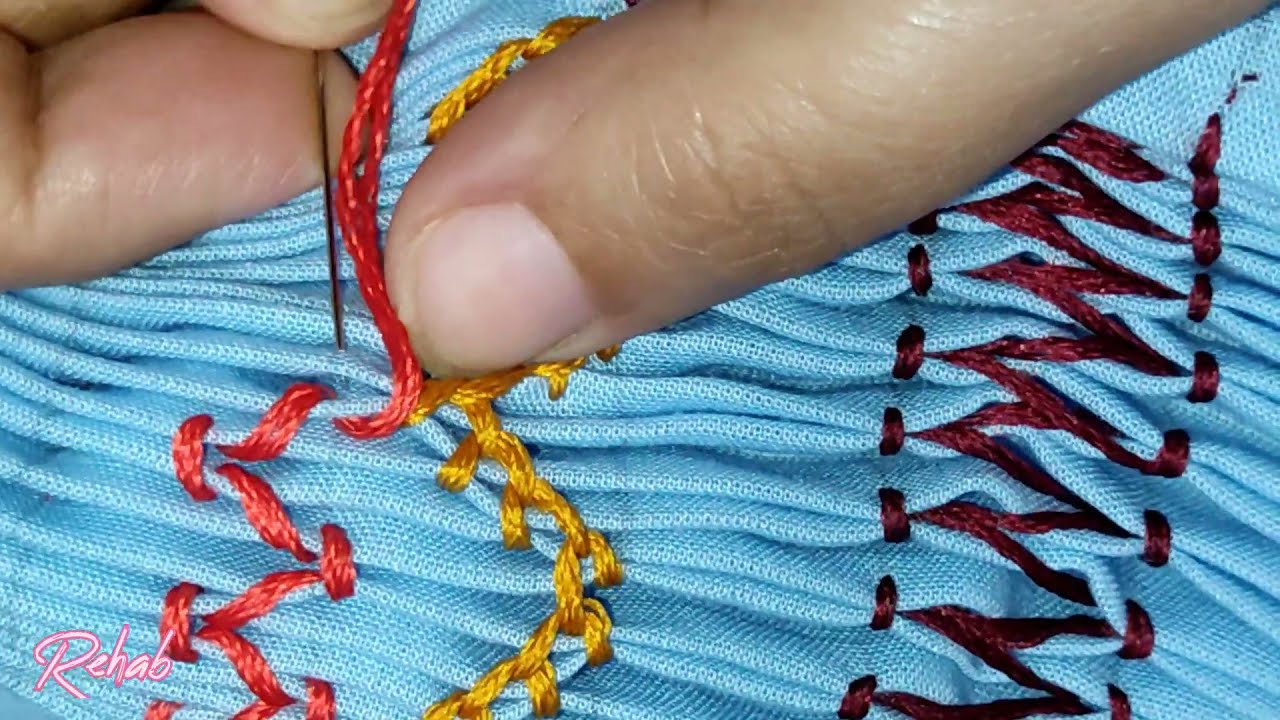 غرزة السموك smocking embroidery ⛷️