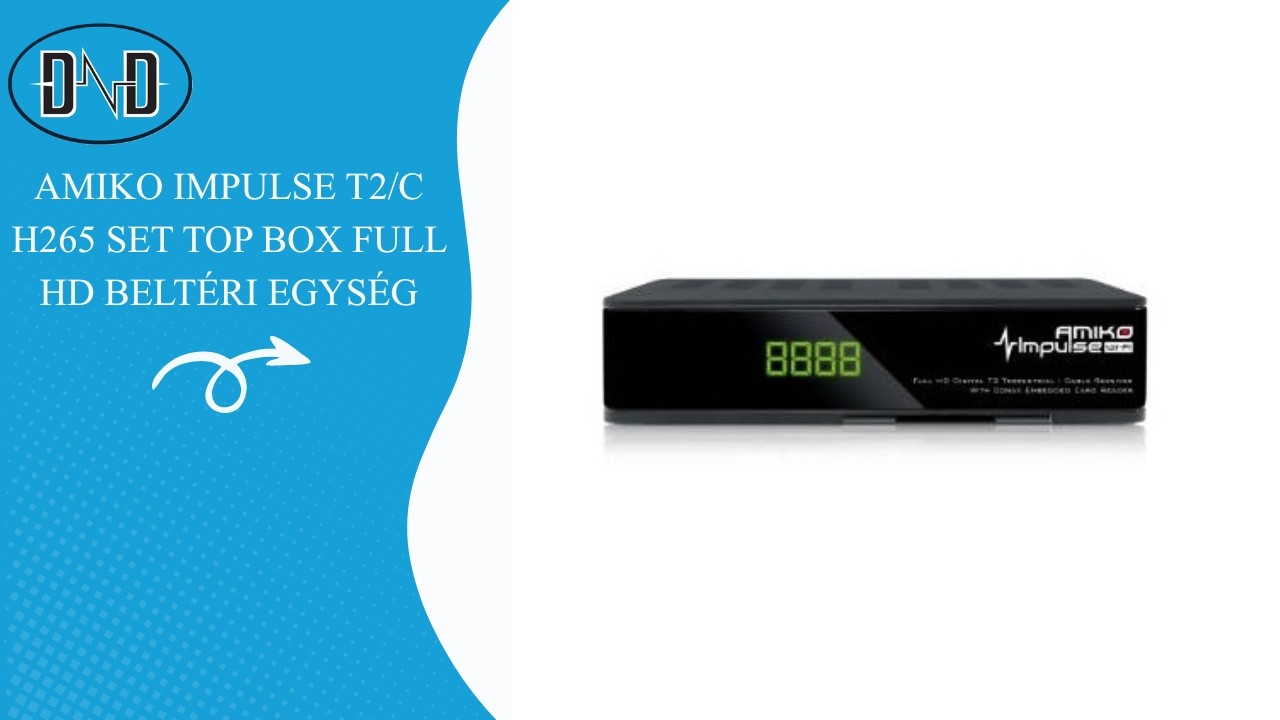 Amiko Impulse T2/C H265 Set Top Box Full HD belt&eacute;ri egys&eacute;g