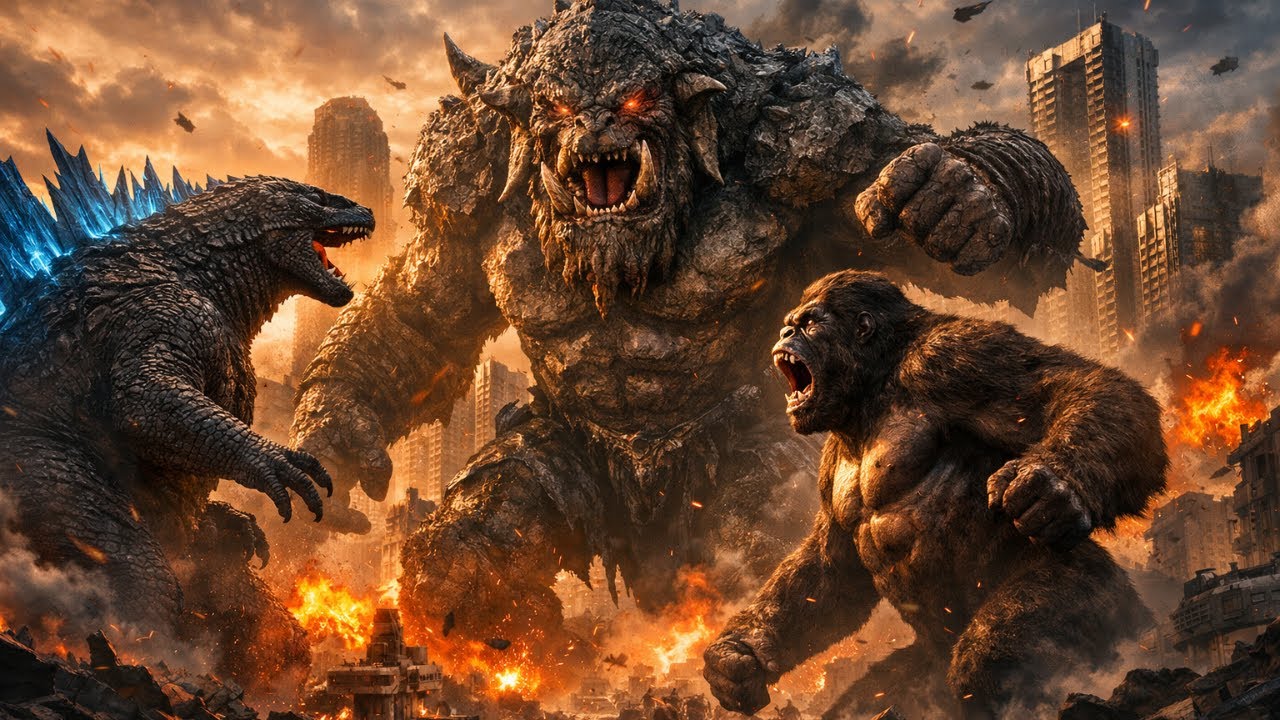 Godzilla & Kong đại chiến Mega Troll ll Trận chiến huyền thoại AI dựng lại