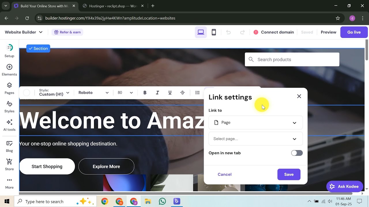 How to Add Internal Links on Hostinger