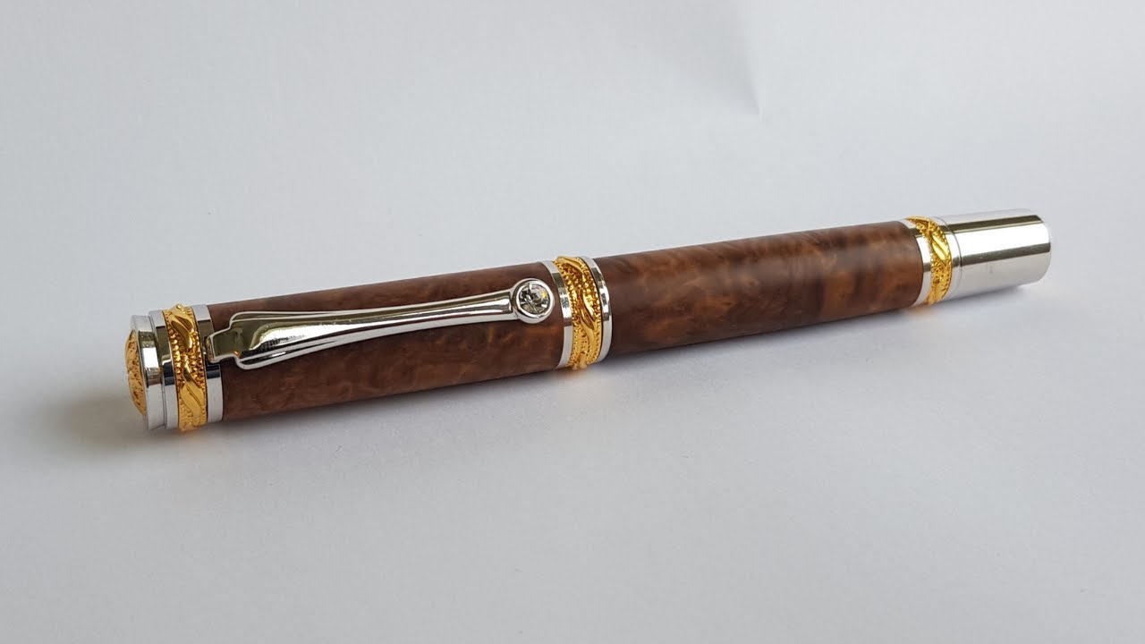 (Pen Turning) Majestic  Rollerball pen Brown Mallee Burl