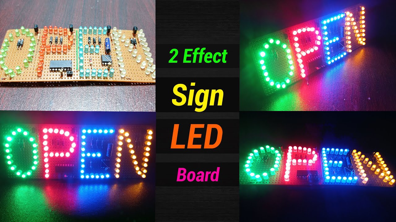 Amazing, 2 Effect ,, Sign LED Board ,,Using CD 4017 ic