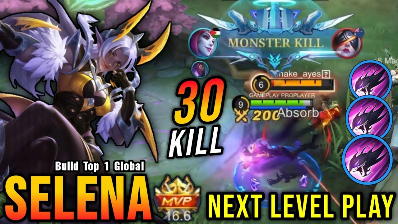 30 Kills!! Next Level Play Selena One Hit Kill Build - Build Top 1 Global Selena ~ MLBB