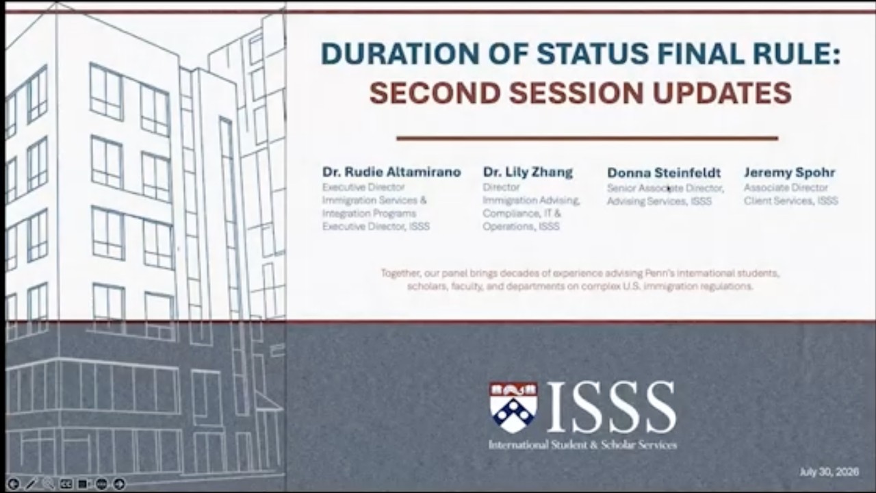 DHS Final Rule on Duration of Status: 2nd Session & 7/23 Recap