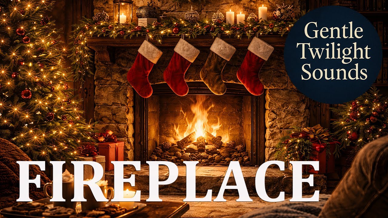 Christmas Fireplace | Cozy Rustic Fireplace Ambience for Relaxation & Peace of Mind #fireplace #calm