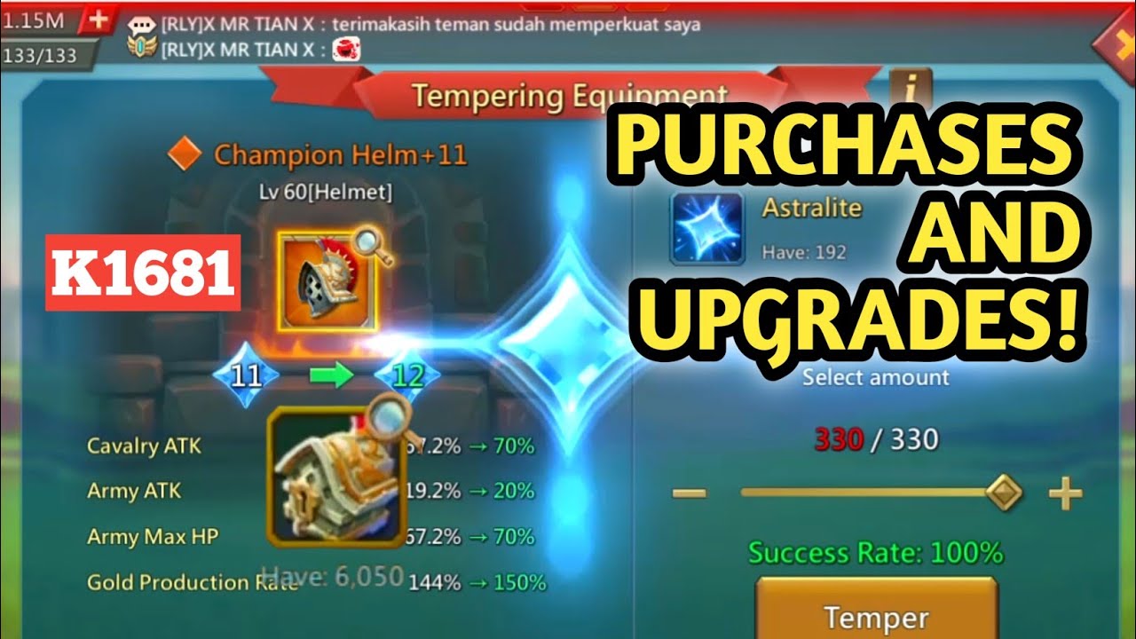K1681 Pack Purchases! CHEST Openings and Upgrades on SECRET SANTA! Lordsmobile