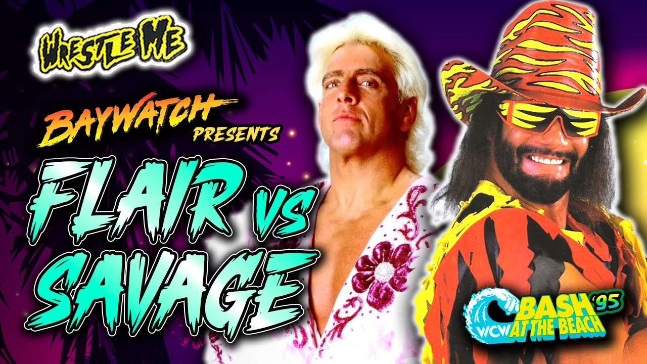 FLAIR vs SAVAGE: Baywatch Lifeguard Match | WCW Bash At The Beach 1995 - Wrestle Me Review
