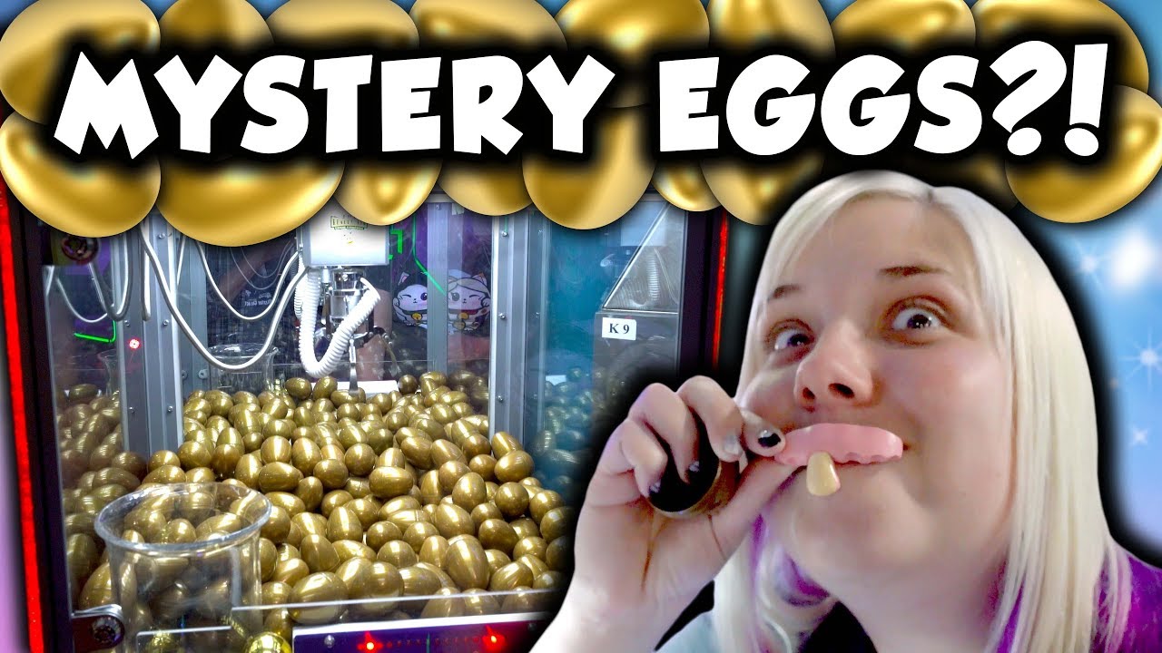 Mystery key golden egg claw machine at Santa Cruz Boardwalk!