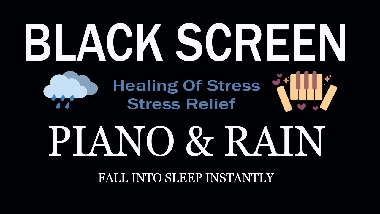 FALL INTO SLEEP INSTANTLY - Deep Sleep with Rain BLACK SCREEN, Soothing Music, Peaceful Music