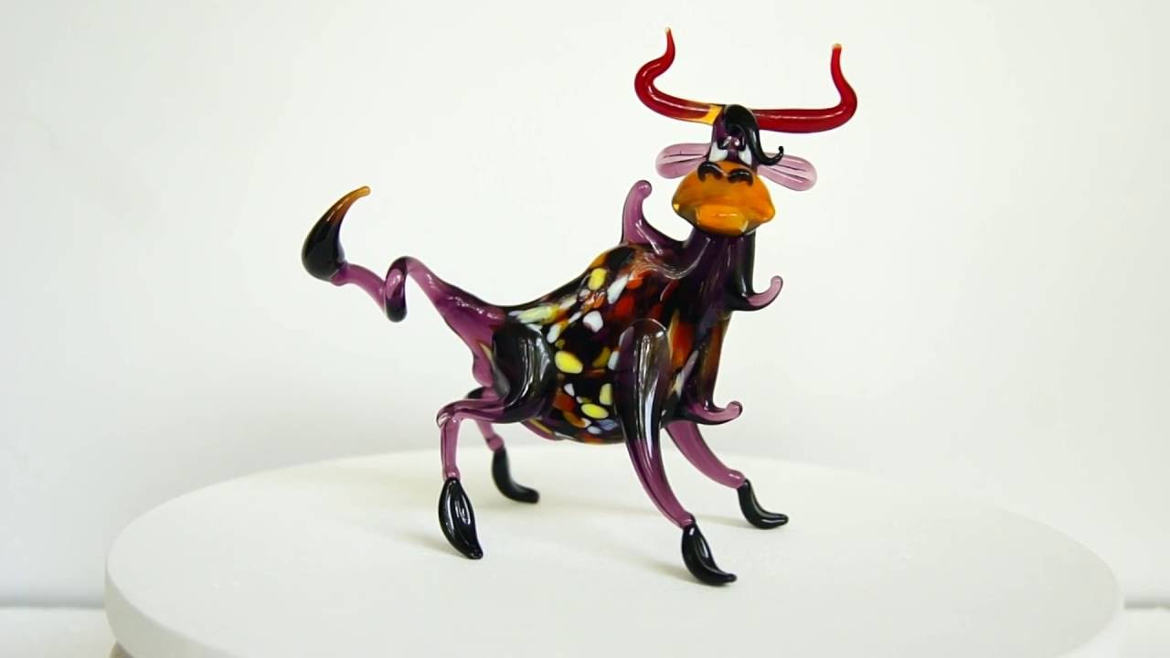 High-quality handmade glass figurines Bull